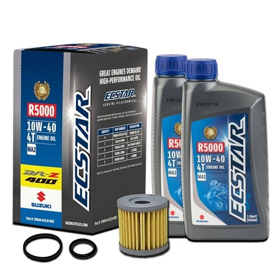 Suzuki Ecstar R5000 DRZ400 10w40 Oil Change Kit 99