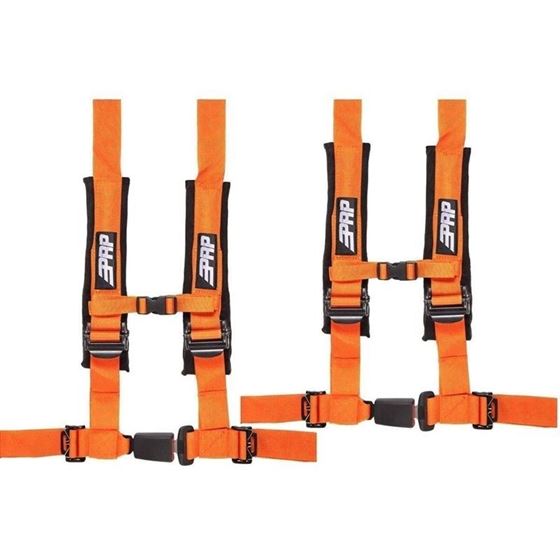 PRP Harnesses 2&quot; 4 Point 2 Pack (Orange) SBAUTO2O