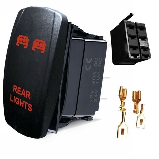 RZR CAN AM SXS UTV MAVERICK Dual Back Lit LED RED LIGHT REAR LIGHT Rocker Switch #ACRLSR